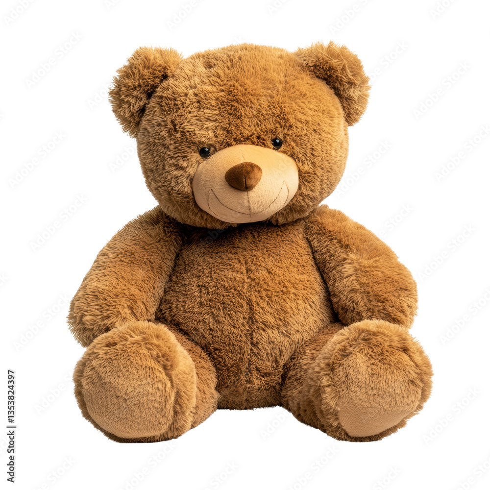 Obraz premium Adorable Brown Teddy Bear Plush Toy with Transparent Background