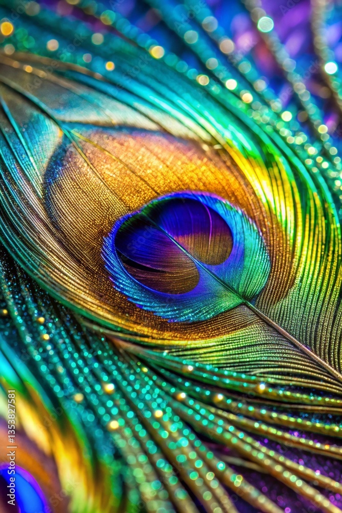 Obraz premium fon peacock feather close up