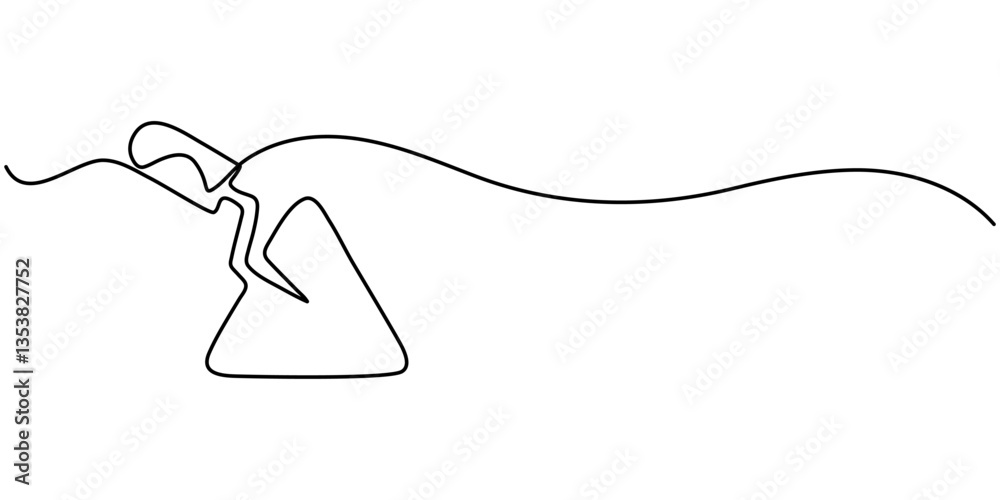 Obraz premium Continuous one line drawing of construction trowel tools, Continuous line drawing of trowel. Trowel linear icon. One line drawing background. Vector illustration. Trowel continuous line icon. 