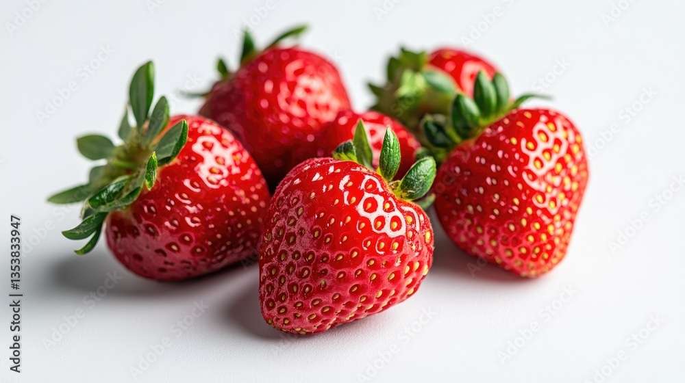 Fresh Red Strawberries on a White Background for Culinary Use Fresh Red Strawberries on a White Background for Culinary Use