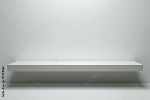 Wallpaper Mural Empty white shelf against white wall.  Ideal for product display Torontodigital.ca