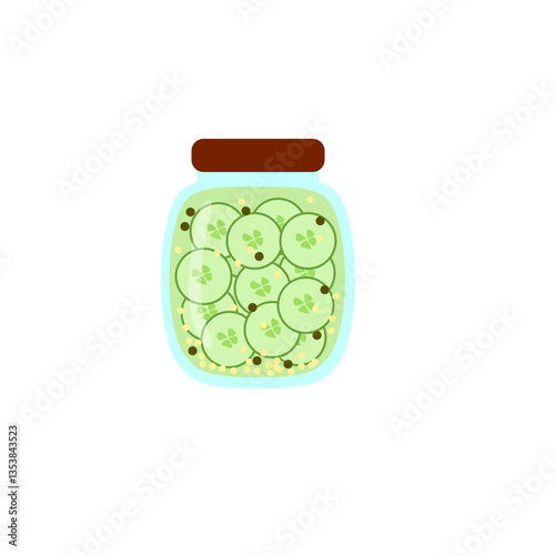 Pickled Cucumber Slices in the Jar