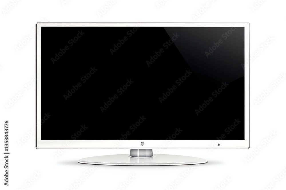 White flat-screen TV display, studio shot White flat-screen TV display, studio shot