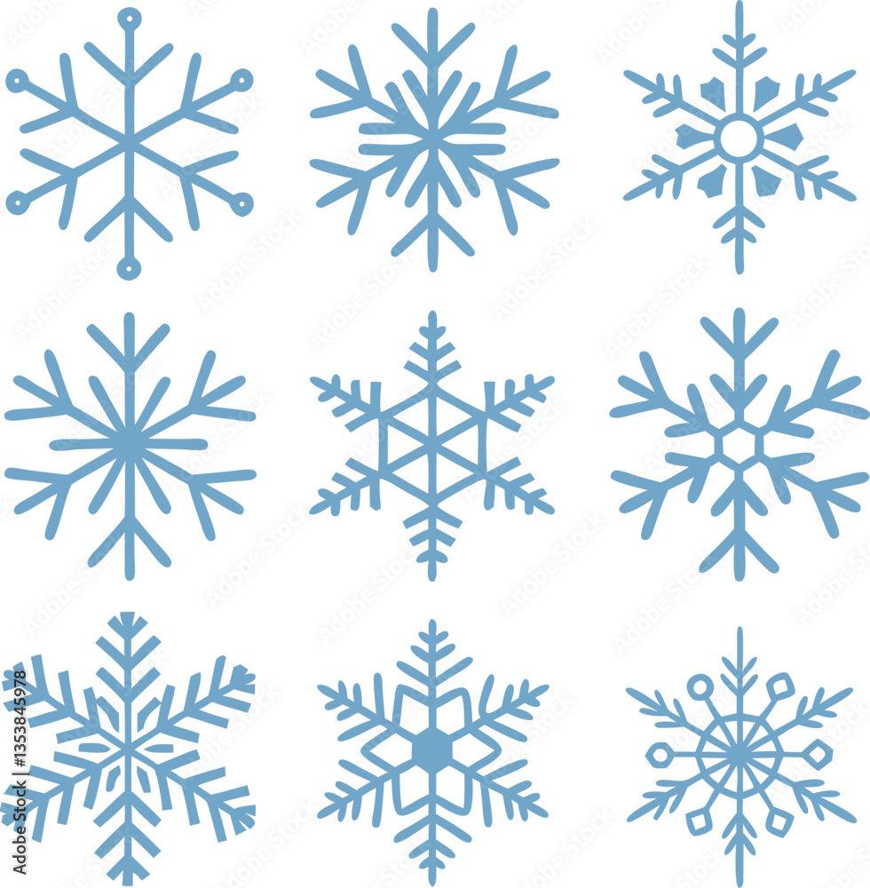 Snowflake different icons. Vector illustrator Snowflake different icons. Vector illustrator