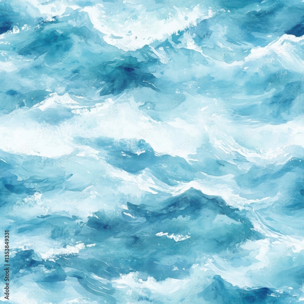 Abstract light reflections on ocean water in serene watercolor style. Generative AI Abstract light reflections on ocean water in serene watercolor style. Generative AI