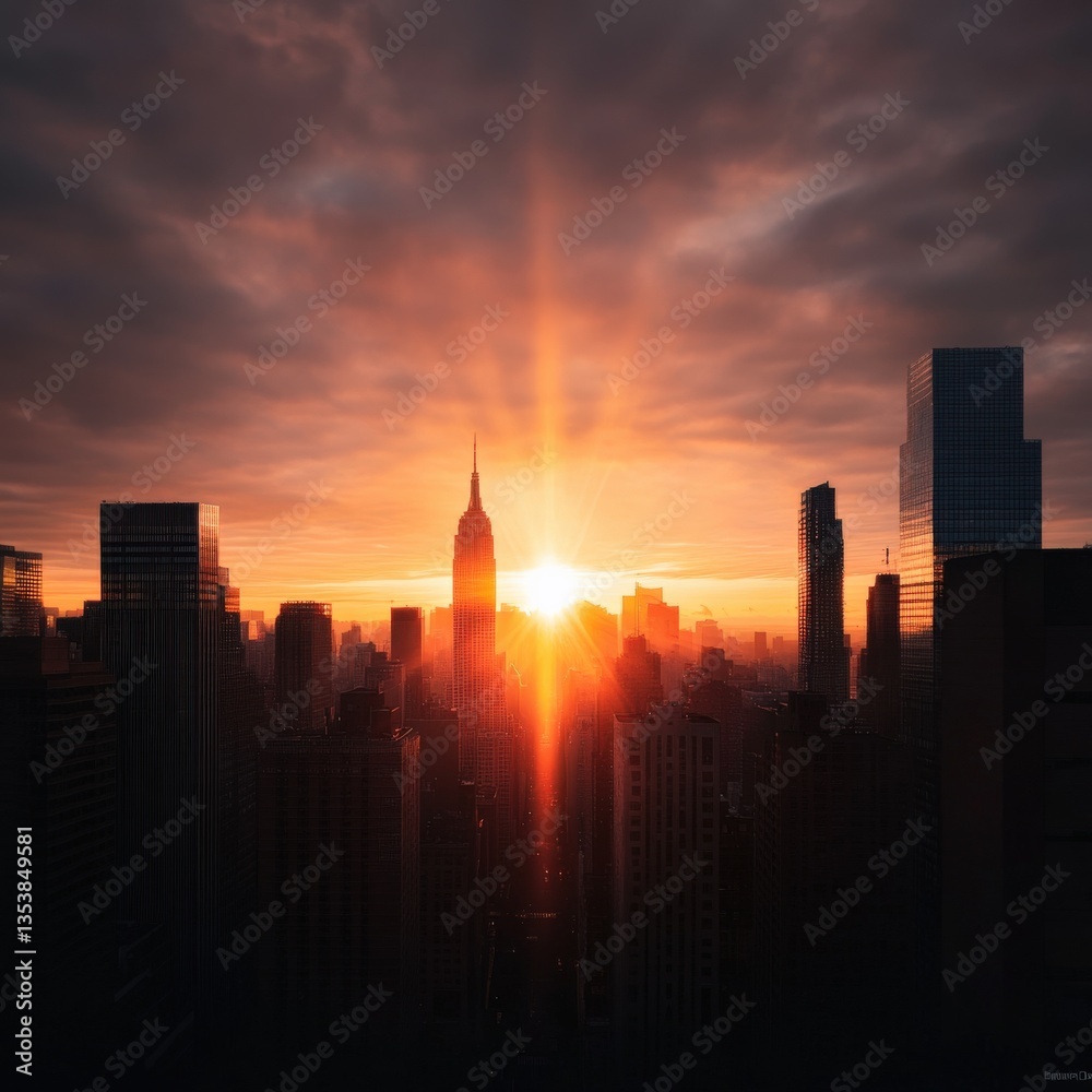 Fototapeta premium City skyline sunrise