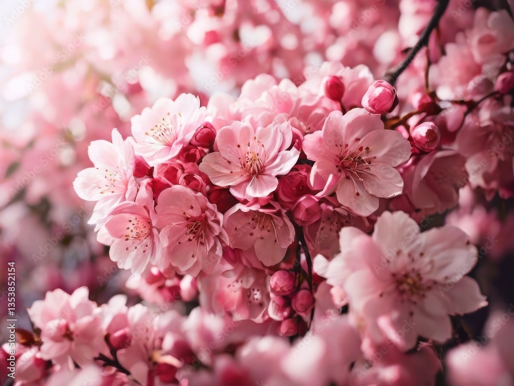 Branch with Cherry blossom background