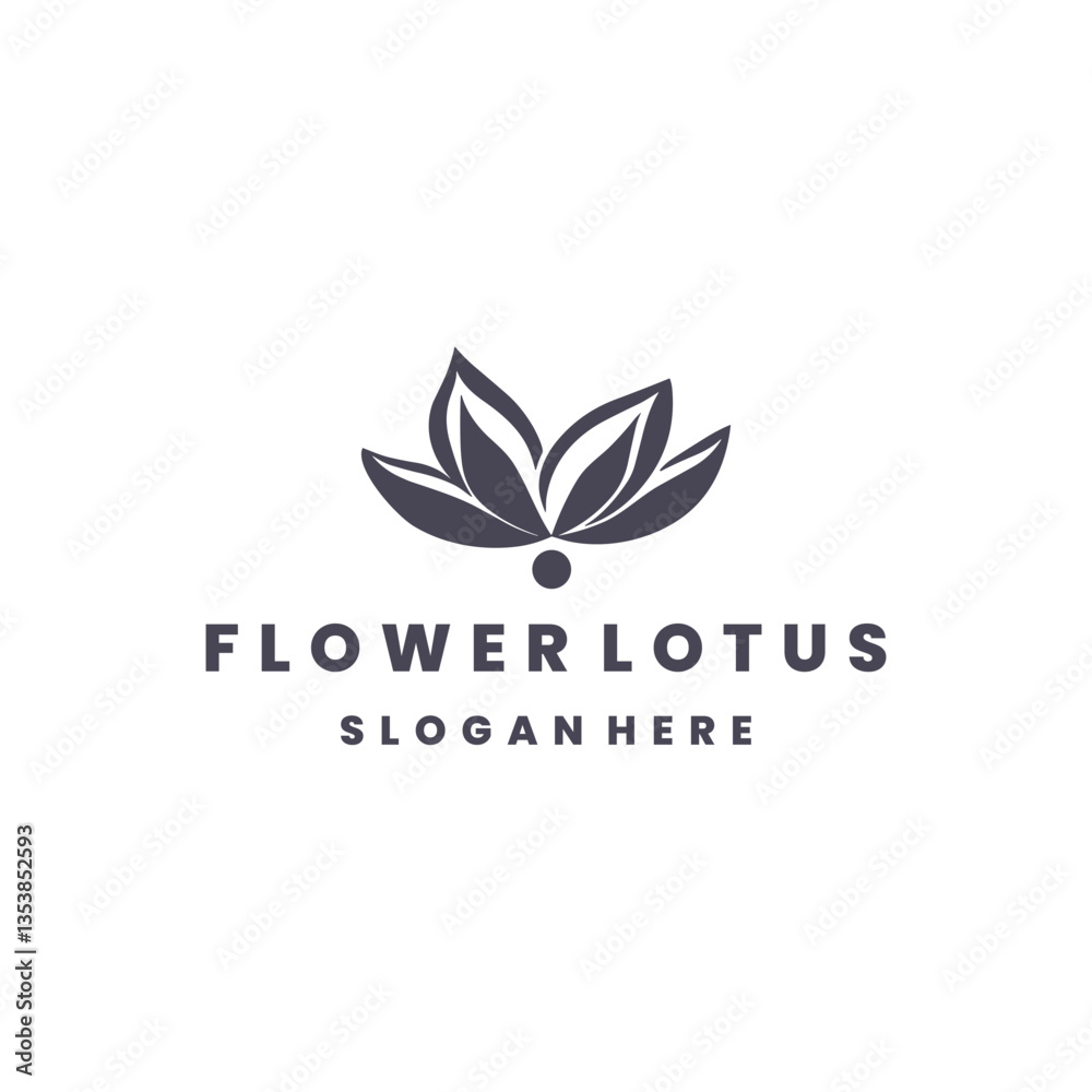 Flower lotus logo vector icon illustration style Flower lotus logo vector icon illustration style