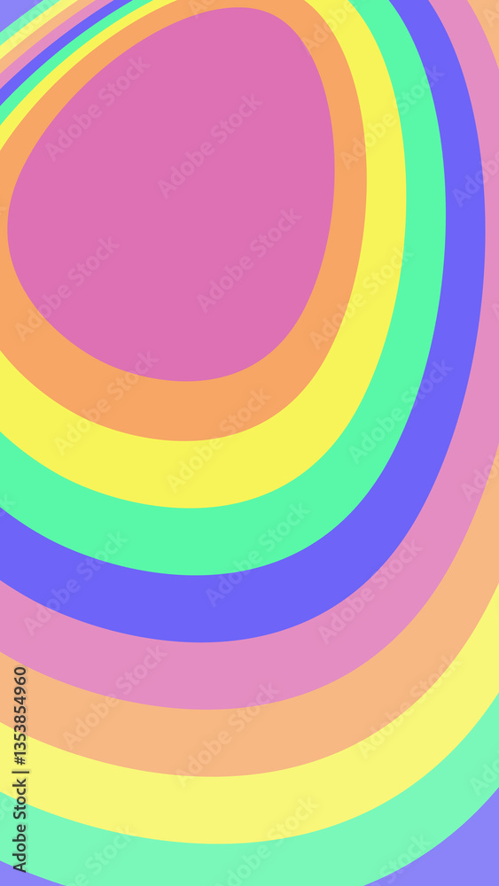 Fototapeta premium Easter. Bright rainbow background with Easter egg symbol and empty copy space for text.