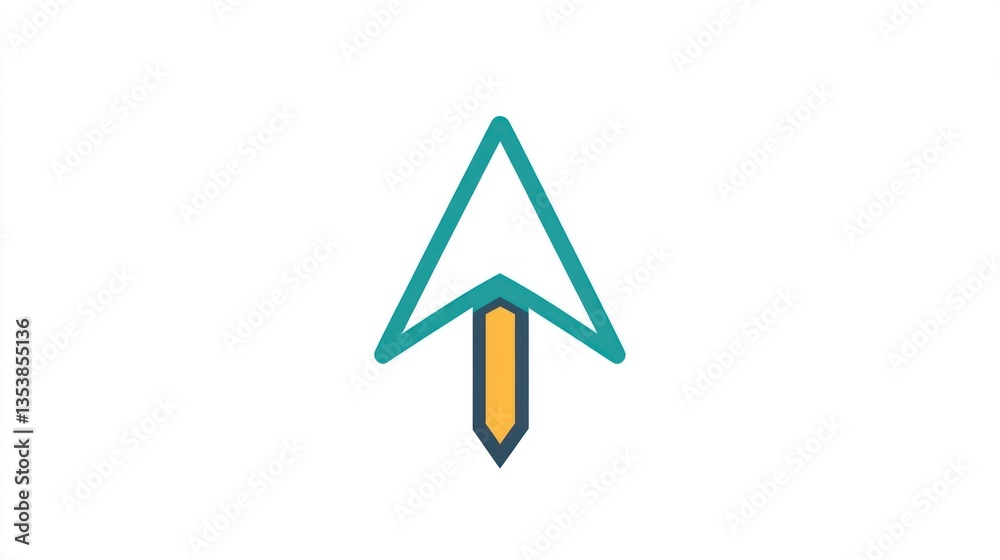 Up arrow cursor, website navigation, digital interface, online action, simple background Up arrow cursor, website navigation, digital interface, online action, simple background