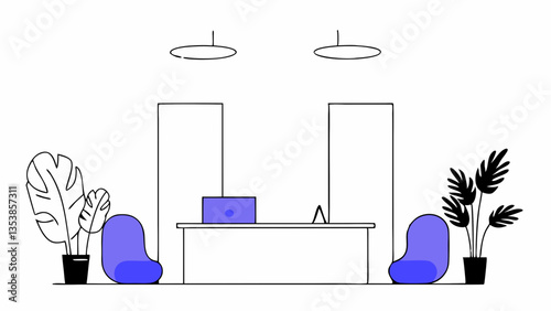 Office Reception Area Scene – Suitable for Corporate Welcome and Front Desk Concepts