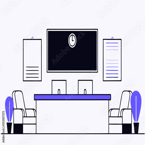 Office Reception Area Scene – Suitable for Corporate Welcome and Front Desk Concepts