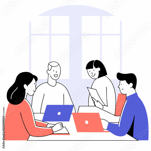 Business Collaboration Scene – Ideal for Teamwork and Office Communication Visuals