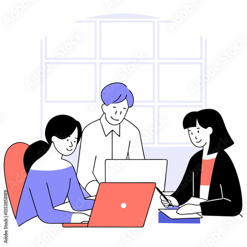 Business Collaboration Scene – Ideal for Teamwork and Office Communication Visuals