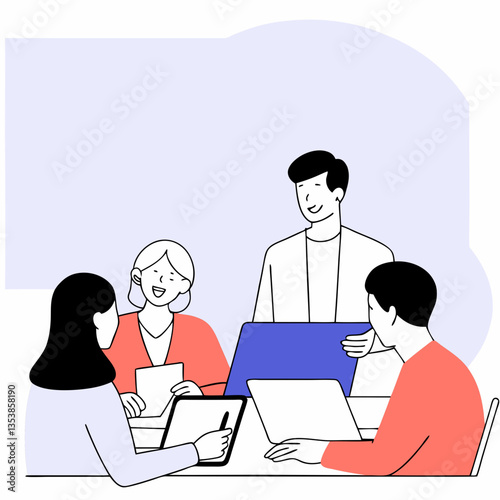 Business Collaboration Scene – Ideal for Teamwork and Office Communication Visuals