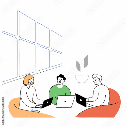 Business Collaboration Scene – Ideal for Teamwork and Office Communication Visuals