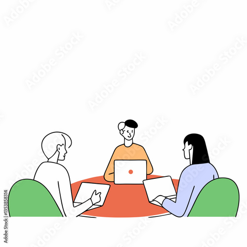 Business Collaboration Scene – Ideal for Teamwork and Office Communication Visuals