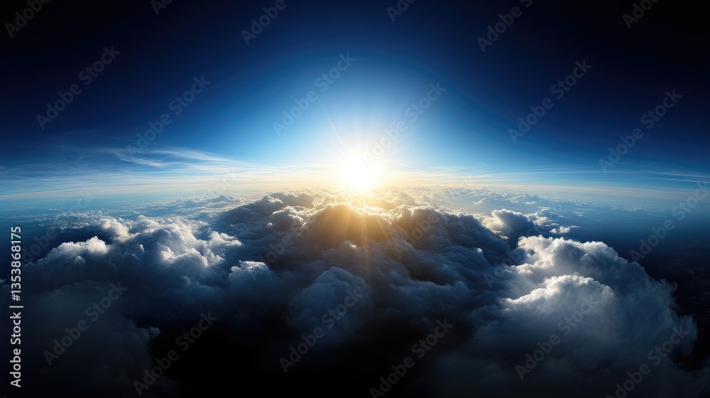 Obraz premium Vast cloudscapes meet a vibrant sunrise