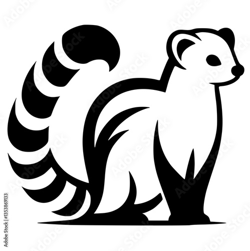 Silhouette of a ferret