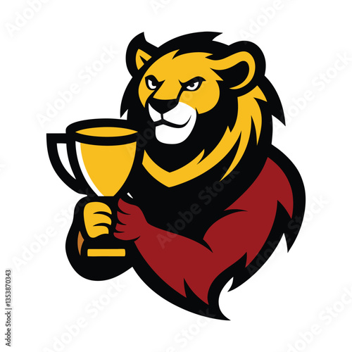 lion and toffee Sports Mascot logo