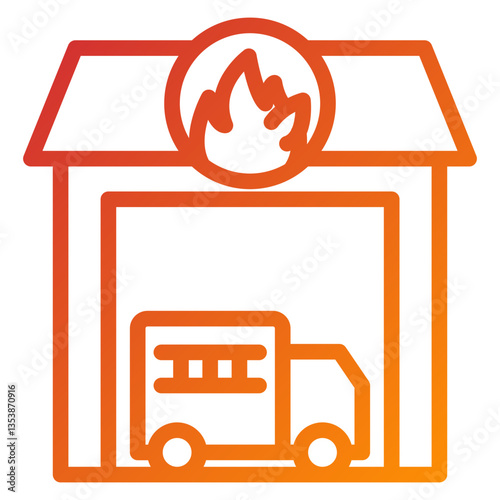 Firefighter Garage Icon Style
