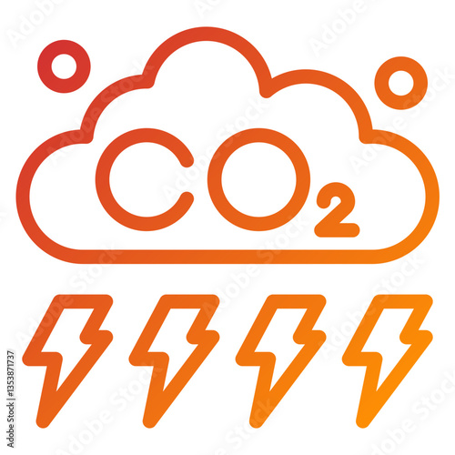 CO2 Pollution Icon Style