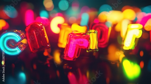 MEMORIES colourful letters icon