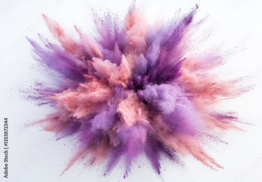 Obraz premium Vibrant Purple and Pink Powder Explosion Creating a Stunning Abstract Art Background for Creative Projects and Design Purposes