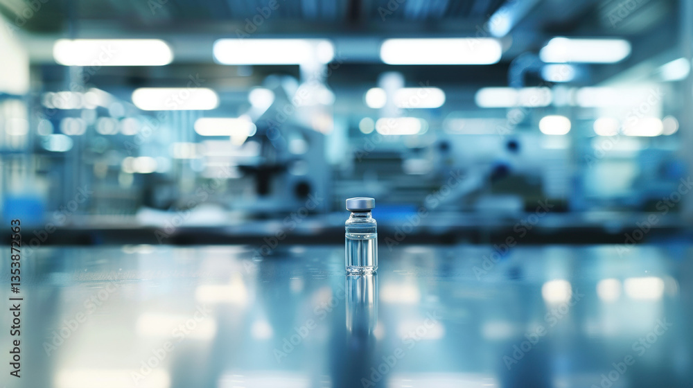 Close-up of a vaccine vial on a sterile table with medical equipment, representing healthcare innovation, medical research, and public health discussions. Close-up of a vaccine vial on a sterile table with medical equipment, representing healthcare innovation, medical research, and public health discussions.