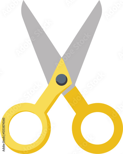 yellow scissors on isolated background