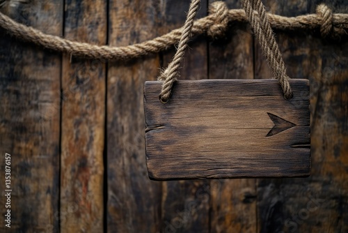 Premium Quality Picture of Wooden Arrown Hanging From Ropes
