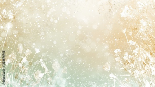 Colorful Bokeh with Shimmering Stars Light Glow, Delicate floral illustration with soft colors and a dreamy background.