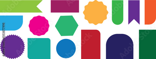 Shopping stickers and badges vector mockup. Set circle adhesive symbols. round stickers with peeling corner and shadow, isolated rounded plastic mockup,