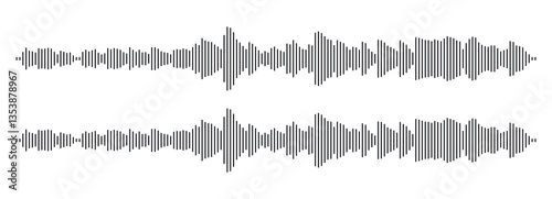Sound wave equalizer visualization on a white background. Abstract music wave