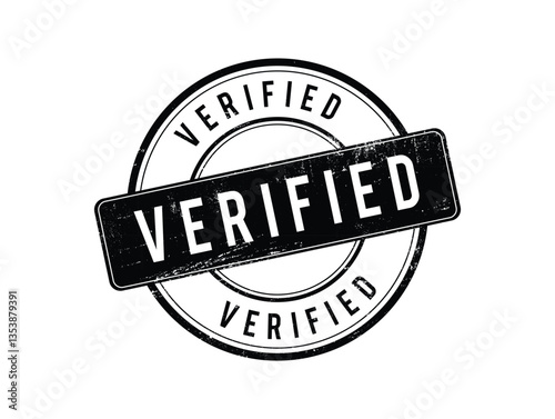Black verified rubber round circle stamp. verified label. round grunge sign,  with grunge style no background png