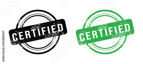 certified stamp green and black set vector png. certified round isolated sign. certified label set , red round grunge vintage approved sign, approved, tag