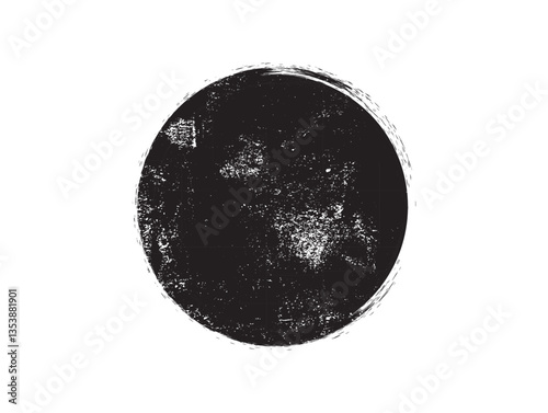 Black circle grunge ink stamp png vector, round shape stamp. Circle grunge stamp Logos, Icons, Labels and Badges Round grunge hand drawn circle shape, vector 