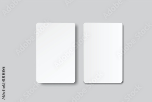 Playing cards mockup. Blank cards deck of poker hand, successful game, bet, casino ads, gambling business, game card or note cards, greeting card, invitation, credit card, business card isolated
