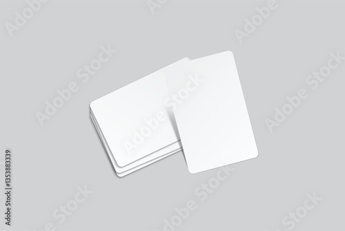 Playing cards mockup. Blank cards deck of poker hand, successful game, bet, casino ads, gambling business, game card or note cards, greeting card, invitation, credit card, business card isolated
