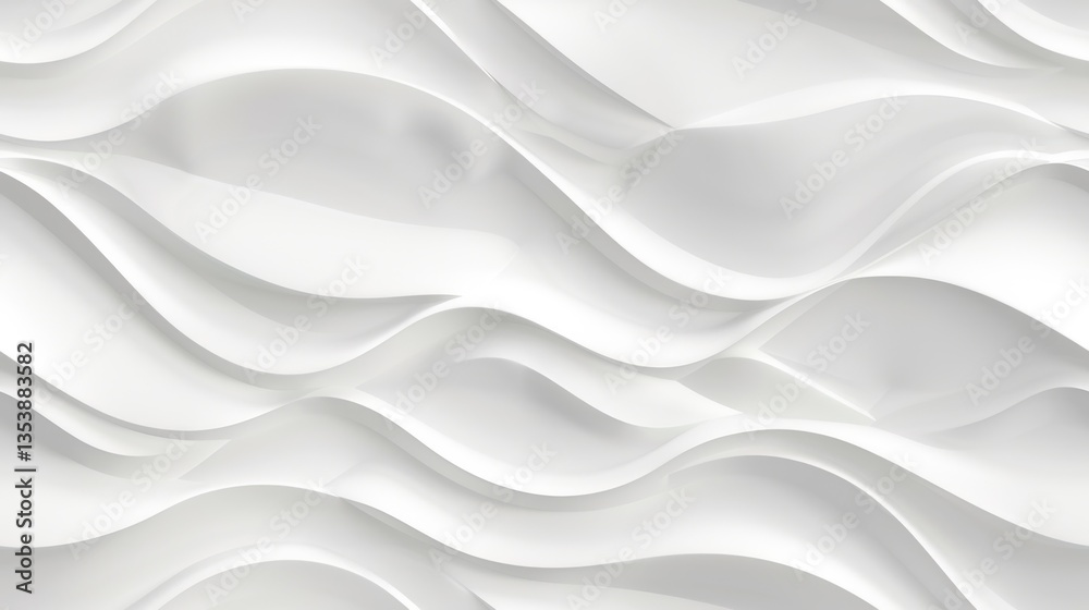 Seamless 3D white wave pattern with light and shadow effects, perfect for modern wall decor and textures.
Seamless 3D white wave pattern with light and shadow effects, perfect for modern wall decor and textures.