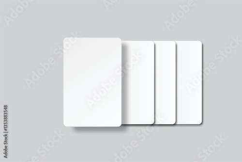 Playing cards mockup. Blank cards deck of poker hand, successful game, bet, casino ads, gambling business, game card or note cards, greeting card, invitation, credit card, business card isolated
