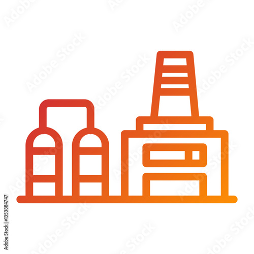 Oil Refinery Icon Style