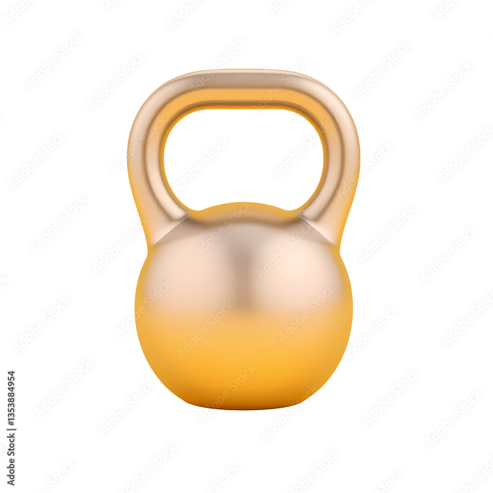 Fototapeta premium 3D Kettlebell Gym Equipment, Fitness Gear with transparant background
