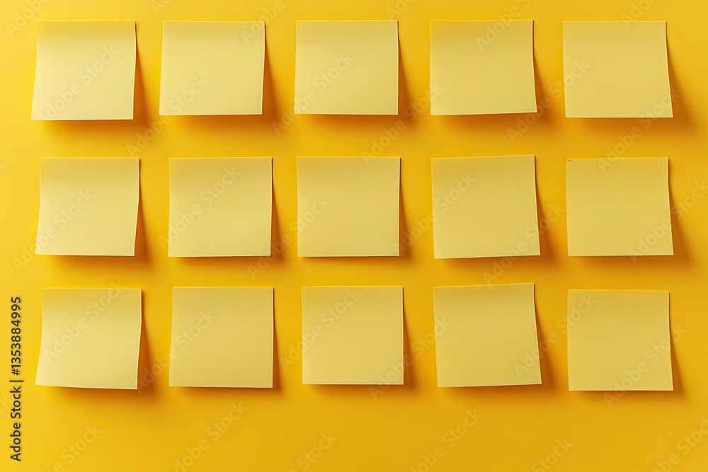 Vibrant Color Visual of Postit Yellow with a Drawn List Vibrant Color Visual of Postit Yellow with a Drawn List