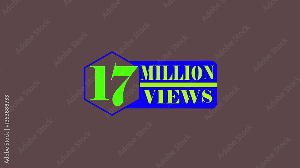 Glowing neon text icon symbol 17 Million views Followers Dynamic Title Animation With Motion Graphic Background. overall design conveys a sense of excitement and achievement, typically associated with Glowing neon text icon symbol 17 Million views Followers Dynamic Title Animation With Motion Graphic Background. overall design conveys a sense of excitement and achievement, typically associated with