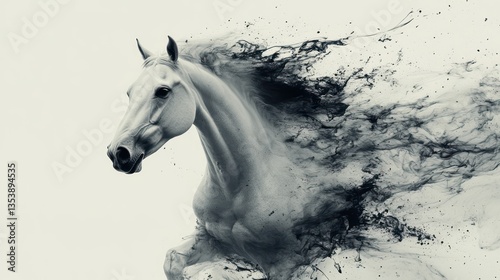 White Horse in Abstract Motion
