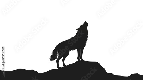 Lone Wolf Howling – Majestic Wild Animal Standing Under Moonlight