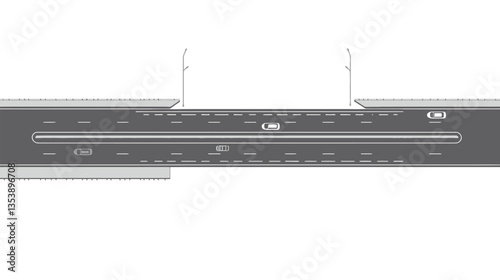 A Long Highway Cross – Endless Road Intersection in Perspective