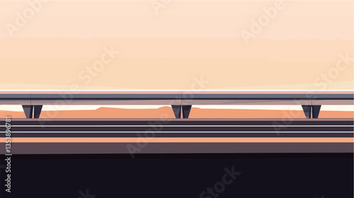 A Long Highway Cross – Endless Road Intersection in Perspective