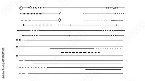 Linear Text Dividers with Thin Polyline – Elegant Minimalist Vector Design